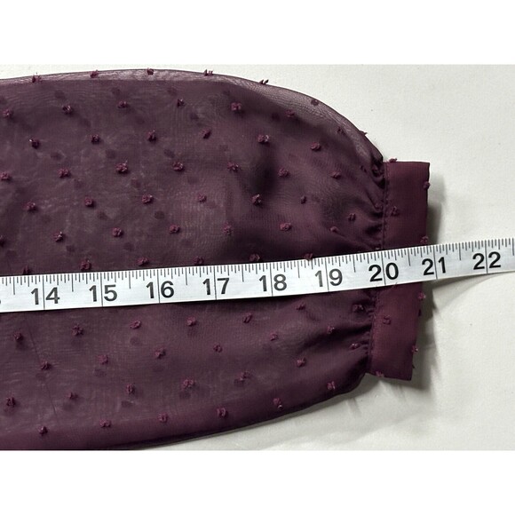 Modcloth Apogee of Elegance Swiss Dot Chiffon Burgundy Fit Flare Dress 6 AQ3513f - Picture 16 of 16